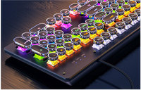Real Mechanical Gaming Keyboard Punk RGB Round Retro Keycap Full Size 104 Keys USB Wired for PC Laptop Blue Brown Black Switch