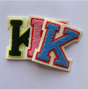 Patchs de lettres en tissu chenille à paillettes autocollants, broderie personnalisée pour vêtements, sweats à capuche, patchs brodés 3D - Product Image 1
