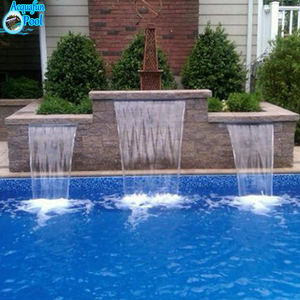 Jardín piscina acrílico Led colorido piscina <span class=keywords><strong>cascada</strong></span> hoja vertedero pared agua descenso con Control remoto - Product Image 5