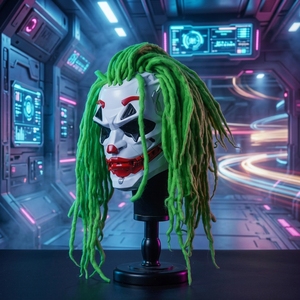 <span class=keywords><strong>Perruque</strong></span> de <span class=keywords><strong>clown</strong></span> mécanique tendance style punk d'Halloween, masque de tête d'<span class=keywords><strong>horreur</strong></span> en résine synthétique sur le thème du cinéma pour jeux d'évasion, pour 18 ans et plus - Product Image 6