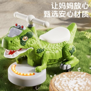 Tricycles pour enfants - Convient aux garçons et aux filles de 1 à 3 ans. Véhicule à quatre roues de style dinosaure avec glissière. - Product Image 3