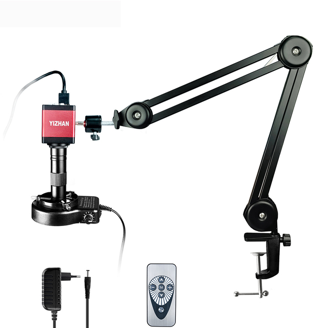Monocular Microscope 13MP 2K 1080P VGA Camera VGA Output 150X Lens Ring Light Folding Sstand Phone Laptop Repair Soldering