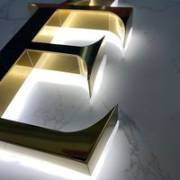 Enseigne publicitaire extérieure en métal personnalisée, enseigne commerciale 3D rétroéclairée à LED personnalisée, logo d'enseigne en métal illuminé, salon de beauté