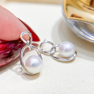 ถาดเปล่าสำหรับทำเครื่องประดับมุกเงินแท้ S925 พร้อมลูกปัดทรงกลมขนาด 7-8 มม. สำหรับทำต่างหูเครื่องประดับเงินแฟชั่น 22096 - Product Image 2