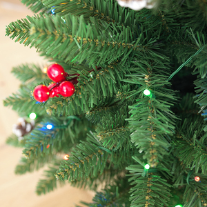 Pointed-Tip PVC Mini Tabletop Christmas <b>Tree</b> with Pinecones & Red Berries, Festive Ornament for Living Room & Bedroom Decoration - Product Image 4