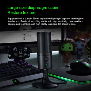 Microphone de studio filaire professionnel Razer Seiren X pour diffusion en direct, interface USB, microphone numérique, microphone de jeu - Product Image 4