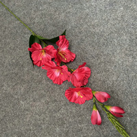 Bunga Gladiolus sutra buatan, satu batang bunga anggrek dekorasi pernikahan rumah tunggal Korea Violet Larkspur