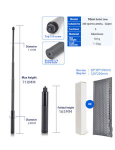 Palo de Selfie Telescópico Invisible de Aleación de Aluminio Ligero de 101 g y 70 cm para <span class=keywords><strong>Insta</strong></span> <span class=keywords><strong>360</strong></span> <span class=keywords><strong>ONE</strong></span> <span class=keywords><strong>R</strong></span>/X2/EVO - Product Image 4
