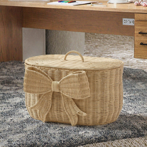 Panier de rangement en rotin écologique Handwicker avec couvercle et nœud, boîte de rangement pour jouets pour enfants en provenance du Vietnam - Product Image 5