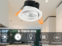 Downlight Led Réglable Industriel Rond 5W 12Watt Mini Dimmable DOB Cob Encastré au Plafond 36 Volt Led Down Light Lamp Spotlight