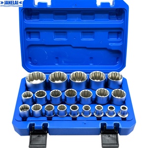 Jeu de 21 douilles à cliquet multi-dents, jeu de clés à douille multi-dents de 1/2 pouce, 8-36 mm en acier CR-V durable et de haute qualité pour les mécaniciens - Product Image 1