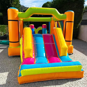Obstacle gonflable commercial coloré pour enfants avec toboggan, <span class=keywords><strong>maison</strong></span> de jeu, équipement de jeu intérieur souple, château gonflable à louer - Product Image 3