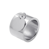 Bague en acier inoxydable de style européen et américain, tendance, joker, hip hop, simple, plaqué 18 carats, non décolorant, cercle sans pierre, pour homme et femme, pour cadeau