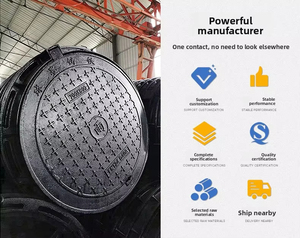 Ductile Iron <b>Round</b> <b>Manhole</b> <b>Cover</b> Heavy-Duty Fire Protection Communication Low-Voltage Power Stormwater Sewage Inverted - Product Image 1