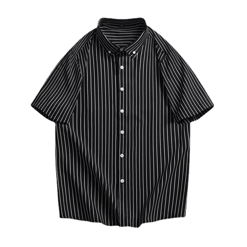 Short sleeve Shirt Men 2024 summer new business striped shirt men Casual barber