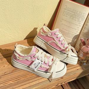 Vente en gros de chaussures pour femmes tendance 2025 chaussures décontractées en toile baskets à plateforme vulcanisée pour femmes - Product Image 4