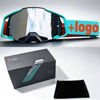 Lunettes de moto en gros avec boîte cadeau, verres en plastique remplaçables, légères, logo personnalisé, pour motocross et moto