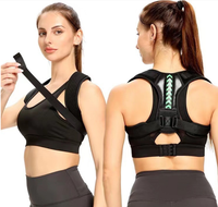 Correcteur de posture premium respirant et réglable avec support dorsal supérieur et redresseur de clavicule à fermeture auto-agrippante