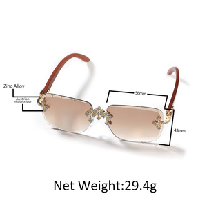 <span class=keywords><strong>Gafas</strong></span> <span class=keywords><strong>de</strong></span> Sol <span class=keywords><strong>de</strong></span> Diseño Vintage con Triple Cruz Estilo Hip Hop, Lentes Degradadas sin Montura, <span class=keywords><strong>Gafas</strong></span> <span class=keywords><strong>de</strong></span> Moda para Hombre y Mujer con Montura Cruzada - Product Image 5