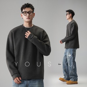 <span class=keywords><strong>Felpa</strong></span> da Uomo Stile Americano a Righe con Collo Rotondo e Maniche Raglan, Primaverile, in Misto Poliestere e Cotone, Antipiega, Casual e Comoda - Product Image 4