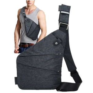 Bolsa de Pecho Pequeña Ultrafina Antirrobo para Hombre, Mini Bolsa Cruzada de un Solo Hombro para Viajes, Deportes - Product Image 1