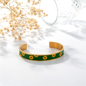 Commercio all'ingrosso Emaille Bijoux regolabile personalizzato colorato fascino polsino bracciali in acciaio inox smalto polsino braccialetto gioielli - Product Image 5