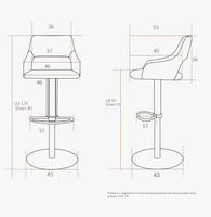 Tabouret de bar moderne à hauteur réglable pour cuisine, hôtel, restaurant, chaise haute pivotante avec fonction de levage, mobilier durable