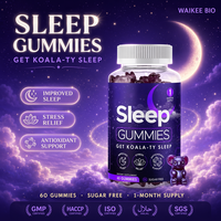 Gummies de mélatonine à marque privée, sans sucre, véganes, aide naturelle au sommeil, 60 unités, vente en gros, complément alimentaire en vrac