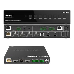 5x1 <span class=keywords><strong>HDMI</strong></span> trình bày <span class=keywords><strong>Switcher</strong></span> 5x2 liền mạch <span class=keywords><strong>HDMI</strong></span> <span class=keywords><strong>Switcher</strong></span> <span class=keywords><strong>HDMI</strong></span> USB-C đầu vào KVM <span class=keywords><strong>Switcher</strong></span> 5x1 Hỗ trợ 2x2 Dante âm thanh - Product Image 1