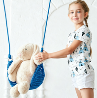 Fauteuil suspendu Ropecube en maille plastique à feuilles de crochet, hauteur réglable, pour enfants, école et usage intérieur/extérieur