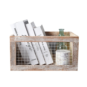 Wholesale custom wooden storage organizer wood crate for fruit