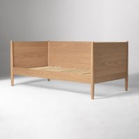 MAEVE Lit de repos multifonctionnel en chêne massif, design moderne et durable, couleur personnalisable, idéal pour chambre d'amis et salon