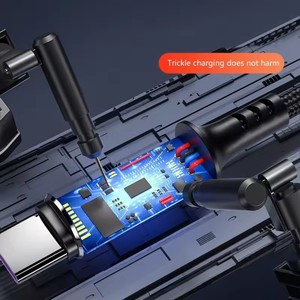 Cable de carga y datos compacto USB C <span class=keywords><strong>a</strong></span> USB <span class=keywords><strong>A</strong></span> Cable 2.4A Cable corto de 25cm, material de nailon y aleación de aluminio - Product Image 5