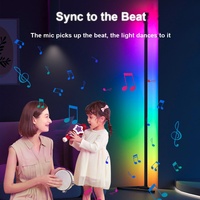 5V USB-Betriebene LED-Stehlampe, Bluetooth-App-Steuerung, Dreistufig Abnehmbar, Musikmodus, Dekorative Schlafzimmer-Ambientebeleuchtung