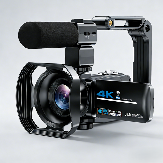 4K HD WiFi Connect Wireless Remote Control Camcorder & Video Camera with CMOS Sensor 25MP+ Nightshot