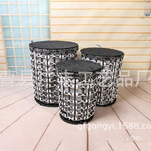<b>Wicker</b> <b>Laundry</b> <b>Basket</b> Round Covered Clothing Organizer For <b>Laundry</b> Room Standing Type GF-22 - Product Image 1