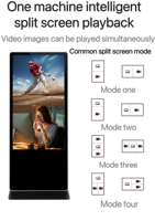 OEM 55 pouces au sol LCD publicité Auto Video Player Android Totem intérieur avec écran tactile affichage de signalisation numérique