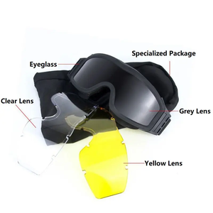 Lunettes de soleil de sport d'extérieur, lunettes tactiques coupe-vent, lunettes de cyclisme à 3 verres pour le cyclisme, lunettes tactiques pour le sport - Product Image 6