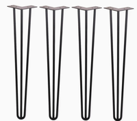 Pieds de table basse en fer thermolaqué, pieds en acier durables