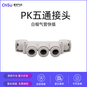 Conector Neumático de Plástico Blanco Premium, Conexión Rápida para Bombas de Aire, Mangueras y Compresores de Aire (PK-08 PK-10) - Product Image 3