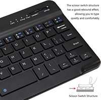 Keyboard Slim Portabel Nirkabel Isi Ulang Ringkas untuk Tablet Android Windows Ponsel IOS iPhone iPad