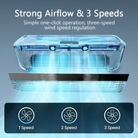 Ventilateur portable sans fil à poser sur table ou à fixer au mur, pour la maison, le dortoir, la cuisine, installation sans perçage, ventilateur à brume glacée