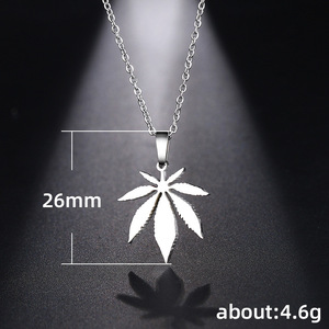 Collana con ciondolo a foglia per donna, gioielli semplici e alla moda, regalo per l'uso quotidiano - Product Image 4
