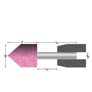 ABRA BETA - AB000904006 Muelas cilíndricas con cabeza cónica y punta para acero (paquete múltiple) ABRASIVOS - Product Image 1