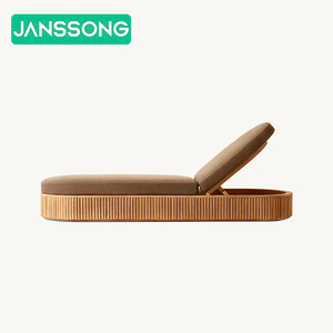 كرسي استلقاء شمسي خارجي للفيلا، طقم أثاث خارجي من خشب الساج للحدائق، كراسي استلقاء شمسية لحمام السباحة الخارجي بالفنادق، كراسي استلقاء شمسية للشاطئ - Product Image 4