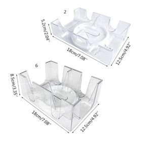 Casino Accessories 6 Deck Transparent Poker Card Box PC Rotating Tray Playing Card Rack