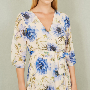 Abito Midi in Chiffon <span class=keywords><strong>Vintage</strong></span> con stampa floreale personalizzato estivo e floreale <span class=keywords><strong>abbigliamento</strong></span> Casual in <span class=keywords><strong>stile</strong></span> <span class=keywords><strong>Vintage</strong></span> - Product Image 3