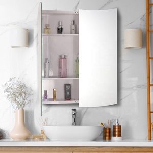 <span class=keywords><strong>Armoire</strong></span> miroir ondulée <span class=keywords><strong>à</strong></span> double porte avec rangement intégré pour salle de bain d'hôtel - Product Image 4