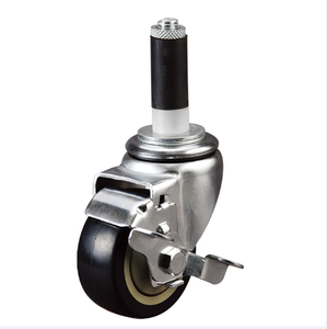 5 inch Erweiterung Adapter Schraube Seite Bremse Kunststoff <span class=keywords><strong>Caster</strong></span> TPR Rad mit Kugellager - Product Image 1