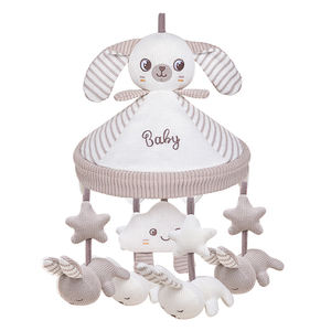 Produits sensoriels uniques, mobile de berceau en tissu de coton pour bébé lapin, jouets suspendus pour bébé nouveau-né avec musique pour le sommeil - Product Image 1